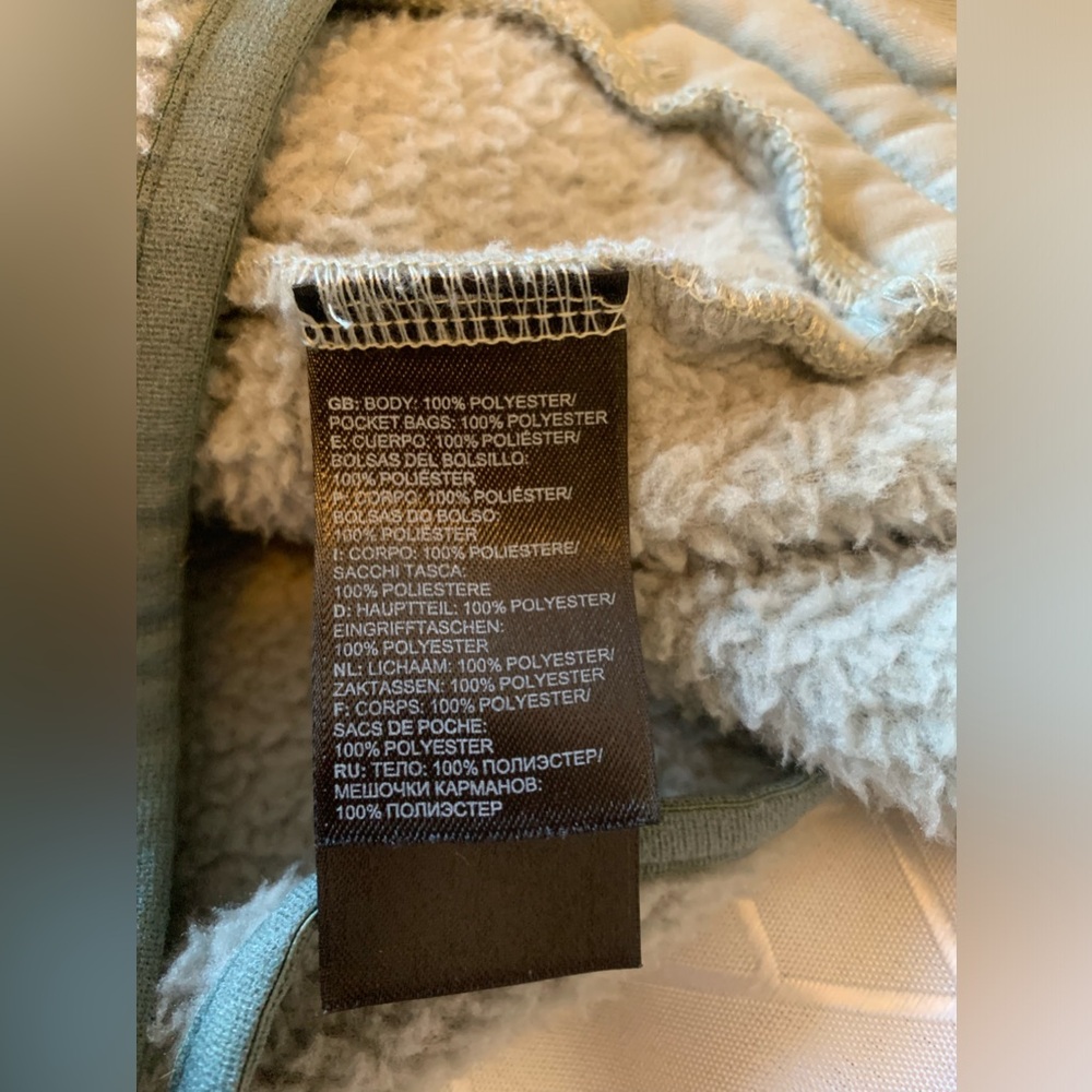 AUTHENTIC North Face pullover fleece hooded Sage mint green pockets coat sweater - Picture 9 of 9